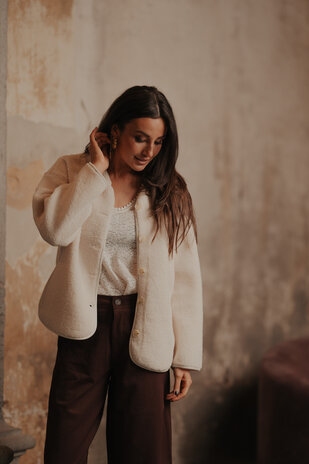 SELMA veste teddy beige