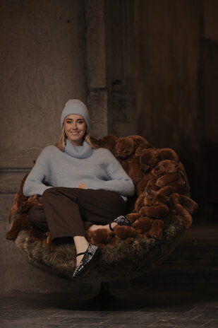 VALENTIA ballerines bleu marine à strass