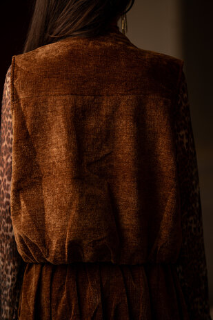 MARLOWE gilet sans manches en velours côtelé caramel