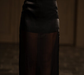 AMELIE jupe midi en organza noir