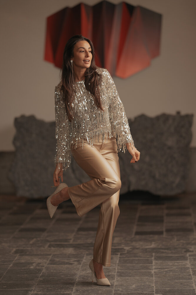 BARBARA pantalon doré