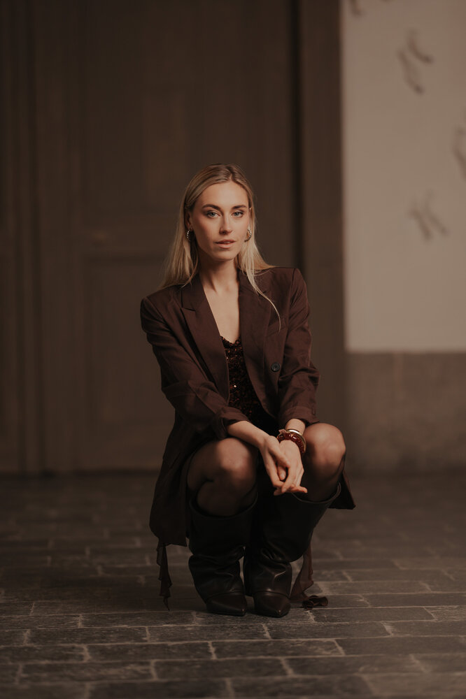 ILYANA blazer chocolat