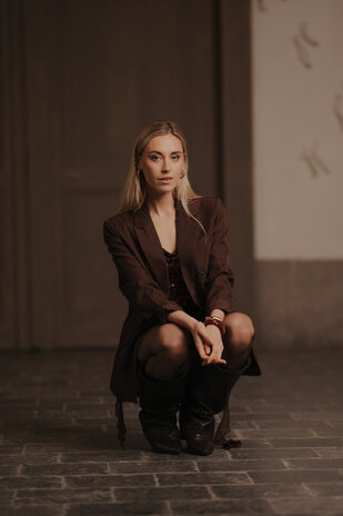 ILYANA blazer chocolat