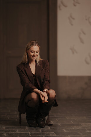 ILYANA blazer chocolat