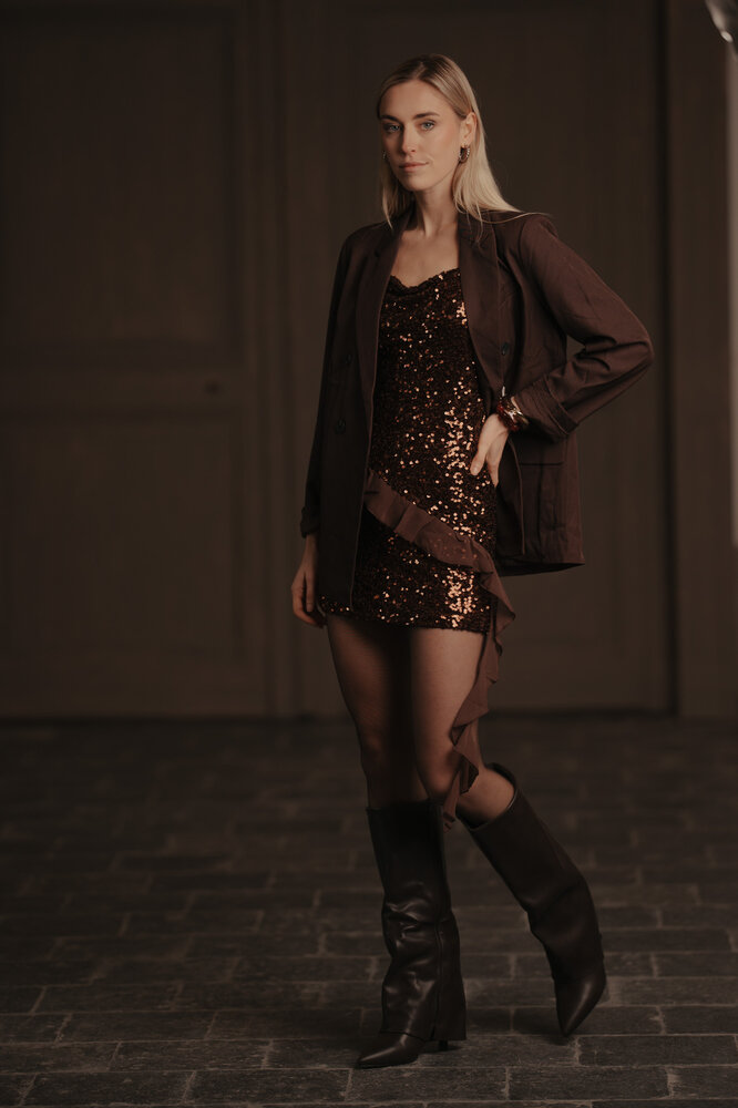 ILYANA blazer chocolat