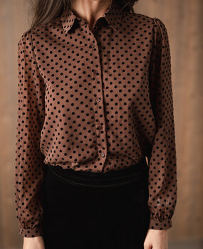 AELIA chemise à pois choco