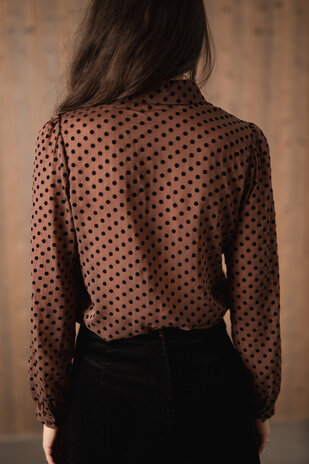 AELIA chemise à pois choco