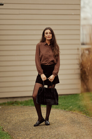 AELIA chemise à pois choco