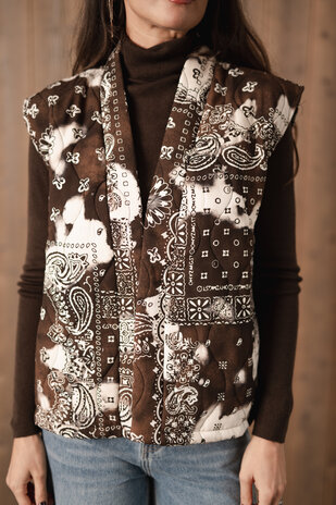 FELICIA gilet sans manches marron