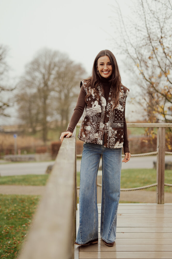 FELICIA gilet sans manches marron