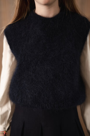 SHINA pull sans manches bleu marine