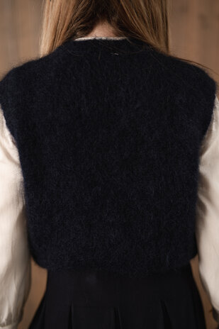 SHINA pull sans manches bleu marine