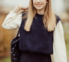 SHINA pull sans manches bleu marine