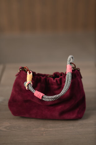 ELORE sac en daim bordeaux