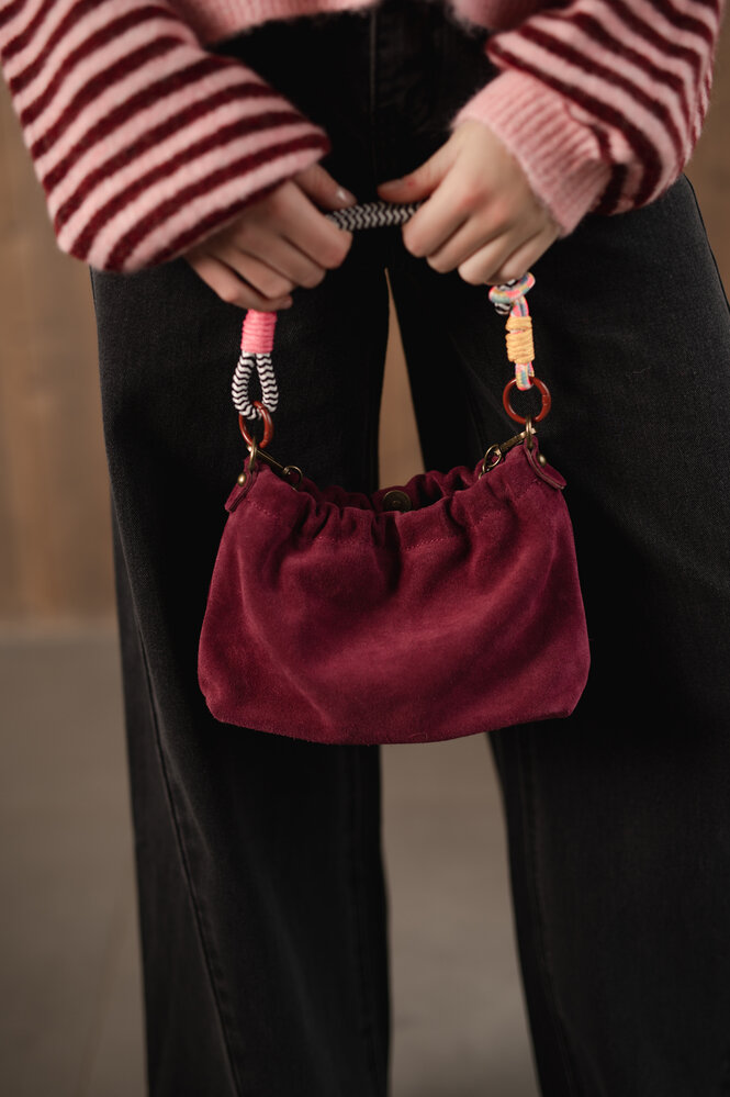 ELORE sac en daim bordeaux