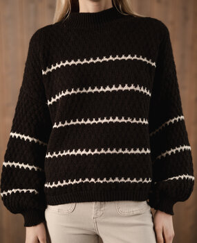 KAINA pull à rayures choco