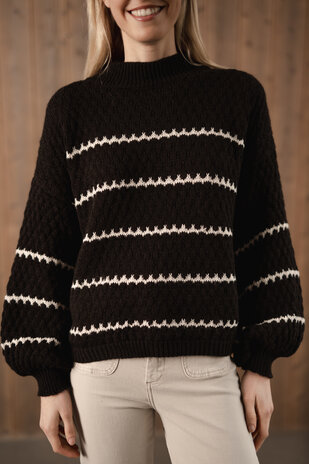 KAINA pull à rayures choco