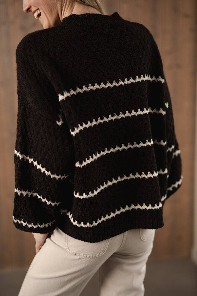 KAINA pull à rayures choco