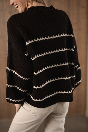 KAINA pull à rayures choco