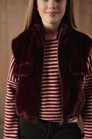 LEORINE veste sans manches bordeaux