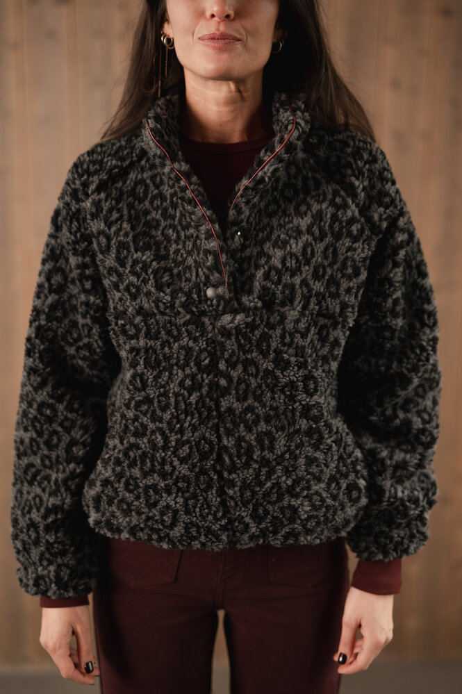 MIREL pull léopard gris