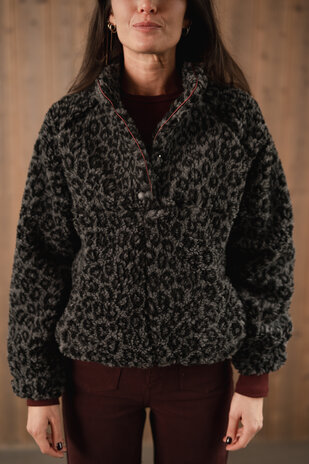MIREL pull léopard gris