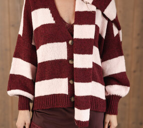 DALIA pull bordeaux/rose