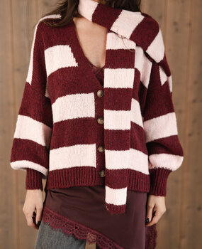 DALIA pull bordeaux/rose