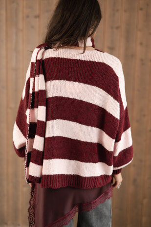 DALIA pull bordeaux/rose