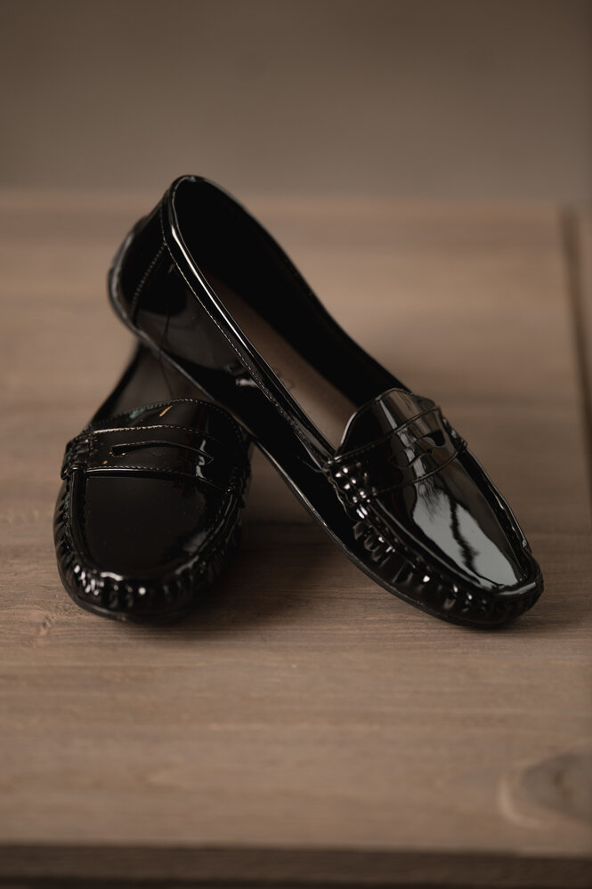 GINNY mocassins noir vernis