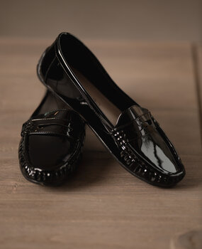 GINNY mocassins noir vernis