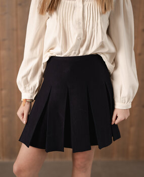 MIRABELLE jupe plissée bleu marine MIRABELLE jupe plissée bleu marine