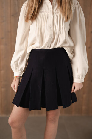 MIRABELLE jupe plissée bleu marine