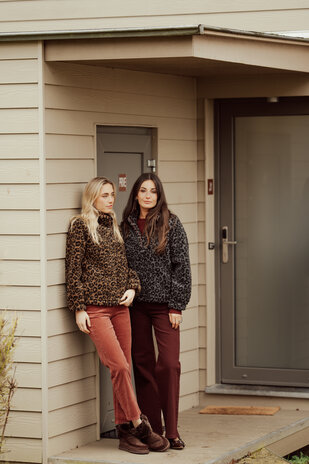 SOLANGE pantalon en velours rose