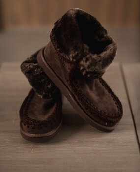 ELYNA bottines fourrées chocolat