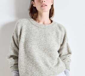 AMERICAN VINTAGE VITOW pull gris clair chine