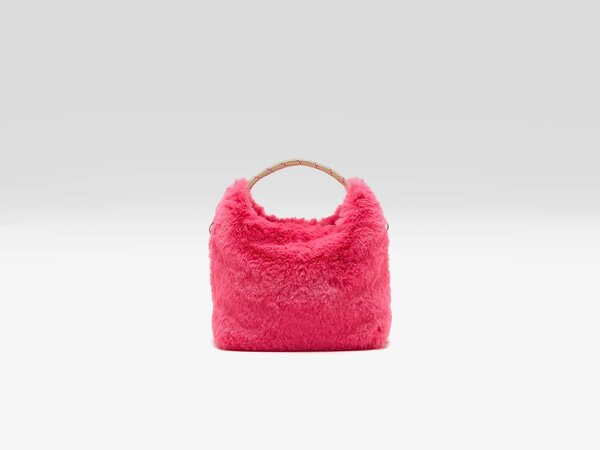 BELLEROSE HELCRO sac à bandoulière en fausse fourrure cord / geranium