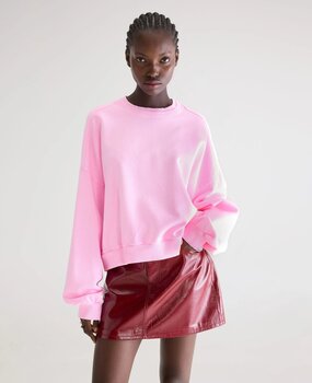 BELLEROSE FERNA sweatshirt col rond fluo pink