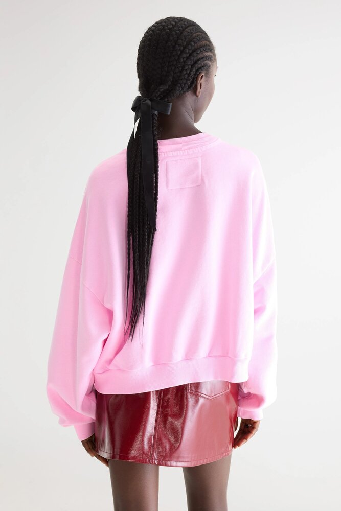 BELLEROSE FERNA sweatshirt col rond fluo pink