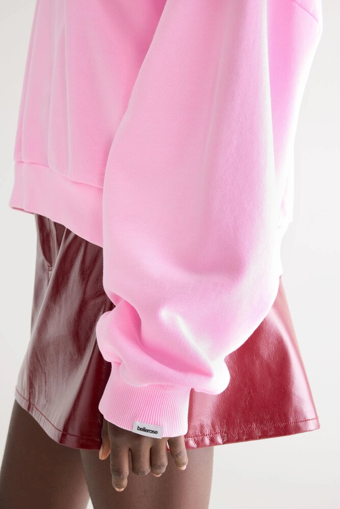 BELLEROSE FERNA sweatshirt col rond fluo pink