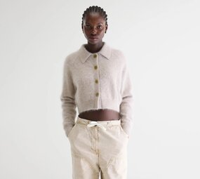 DATCO cardigan en angora light grey