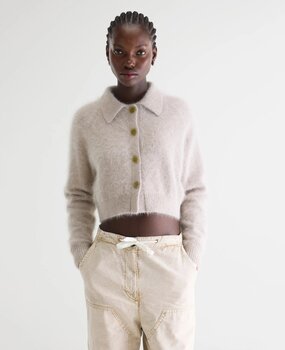 BELLEROSE DATCO cardigan en angora light grey