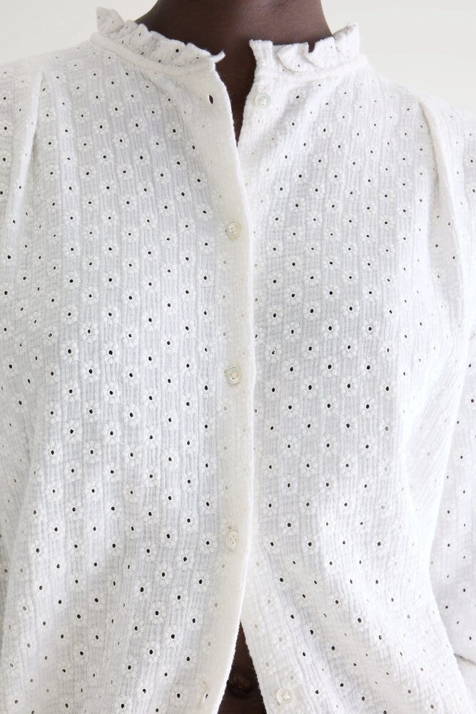 BELLEROSE CHELSY blouse brodée natural