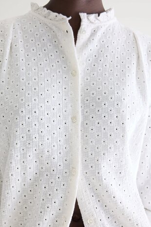 BELLEROSE CHELSY blouse brodée natural