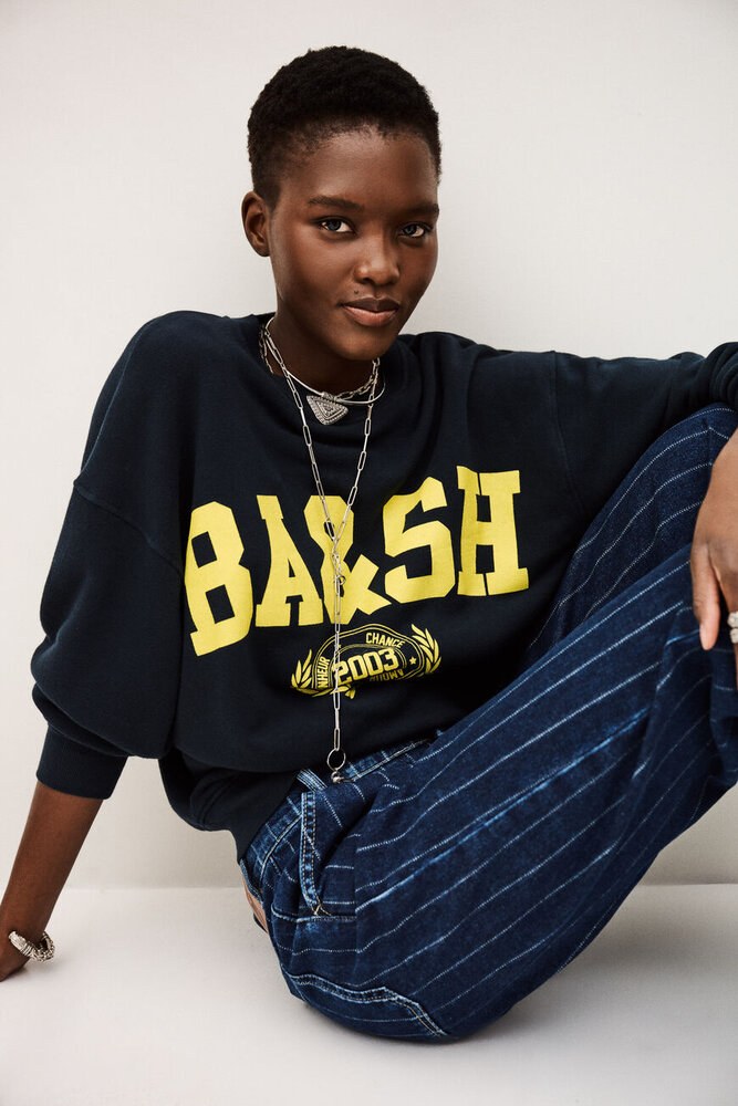 BENJAMIN sweat croppé marine