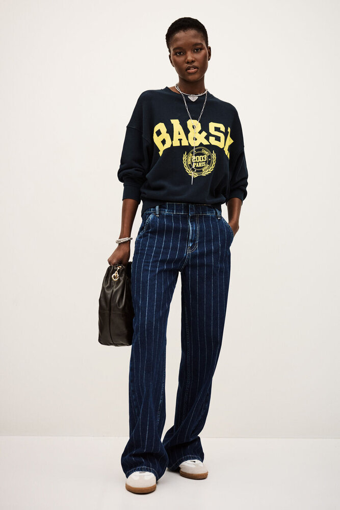 BENJAMIN sweat croppé marine