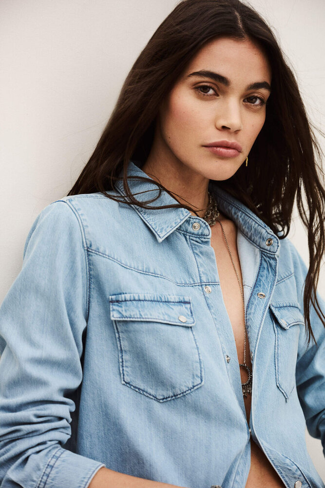 BA&SH ADALI chemise lightusedblue