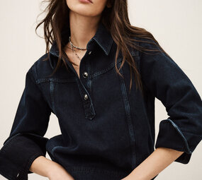 BA&SH TAVY top bleu nuit
