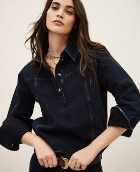 BA&SH TAVY top bleu nuit