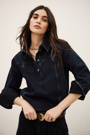 BA&SH TAVY top bleu nuit